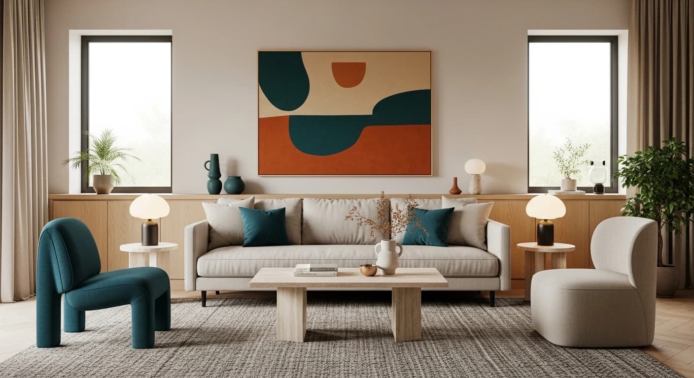 Living room staging