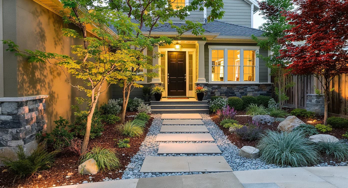 Small Front Yard Landscaping Ideas for North-Facing Homes — See It First in ReimagineHome.ai