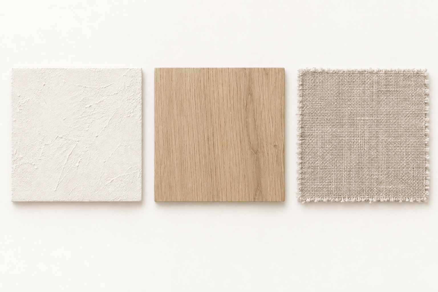 Wood, stone and textile samples considered together