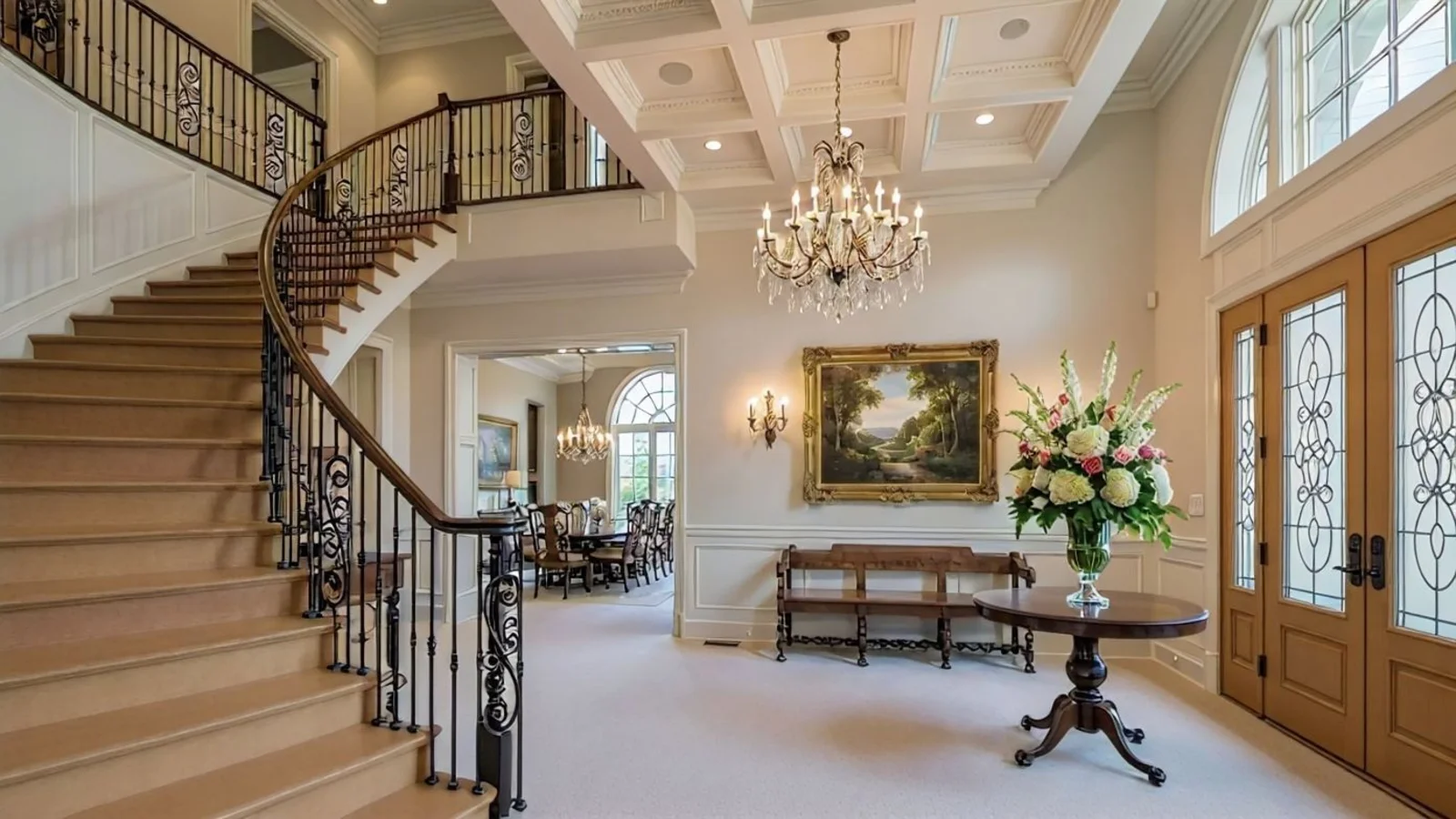 Virtually staged living room